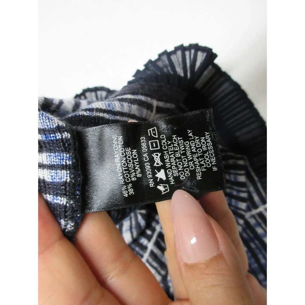 NIC+ZOE Sweater Womens Size S Ombre Plaid Button Front Office Career Ruffle Hem